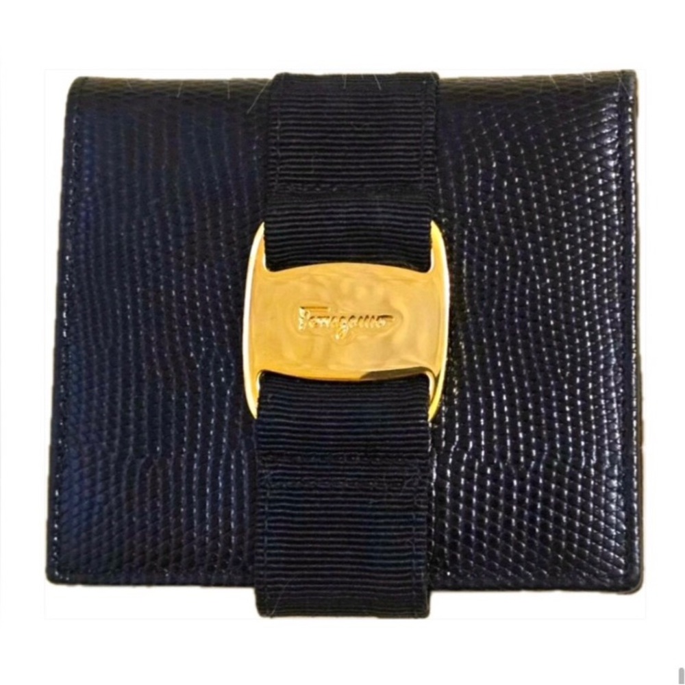 SALVATORE FERRAGAMO Black Leather Wallet